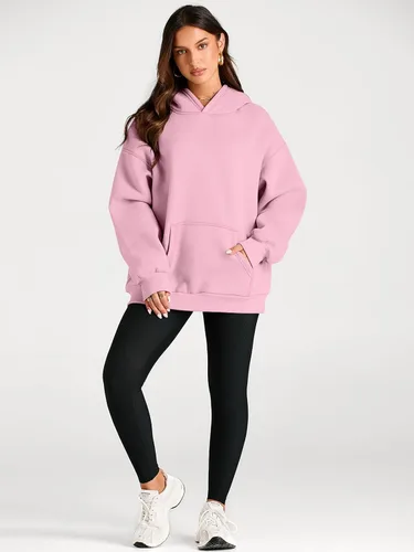 Miniatura 213 de Trendy Queen - Sudaderas extragrandes con capucha para mujer, suéteres de manga larga, sin botones, de vellón, de otoño, ropa de invierno