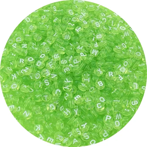 Miniatura 25 de 1000 cuentas redondas de acrílico del alfabeto para la fabricación de joyas y manualidades (cuentas blancas de letras coloridas)