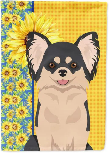 Miniatura 361 de Caroline's Treasures WDK5331CHF - Bandera de verano con diseño de girasoles rojos y blancos, manga grande, para porche, para colgar en la pared