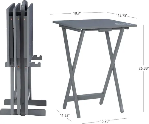 Miniatura 3 de Linon Decoración del hogar SAMM TV, juego de mesa de bandeja gris