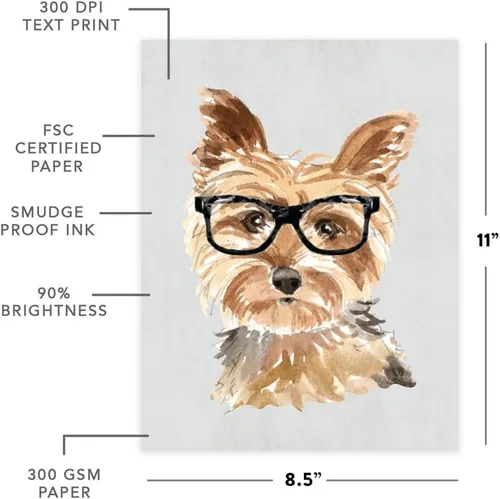 Miniatura 37 de Andaz Press Póster impreso para pared de perro, 8.5 x 11 pulgadas, Bulldog inglés con gafas negras, 1 paquete, regalo de cumpleaños de Navidad, sin