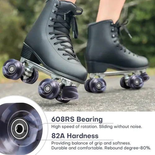 Miniatura 5 de Paquete de 8 ruedas de 32 x 58, 82 A con rodamiento instalado y 2 topes de punta para patinaje de doble fila, accesorios de repuesto adecuados