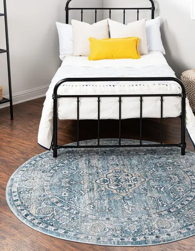 Miniatura 11 de Unique Loom Newport Collection - Alfombra de área ocre (2' x 3' 11", azul/marrón claro)