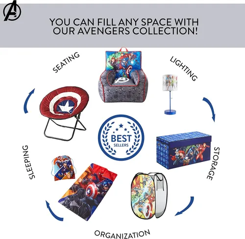 Miniatura 4 de Marvel Avengers - Puf de nailon para niños pequeños, 18 pulgadas