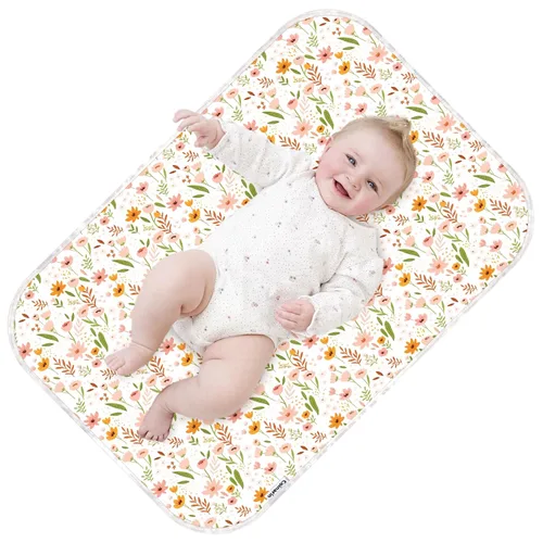 Miniatura 7 de Cambiador de Pañales para Bebé – 31.5" x 21.5" Extra Grande Impermeable Absorbente Alfombrilla Cambiadora Portátil, Forro de Cambiador Reutilizable