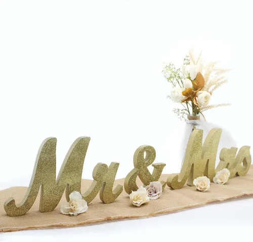 Miniatura 22 de Letrero de Mr y Mrs para mesa de boda, letras grandes de madera de Mr y Miss, letra de madera para decoración de fiesta, mesa principal de boda