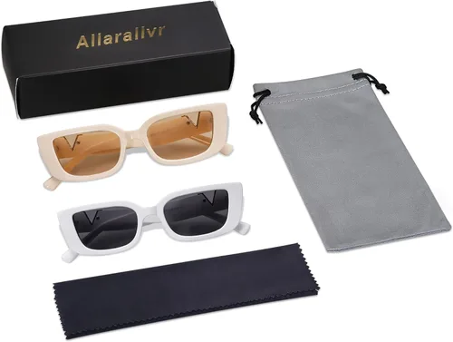 Miniatura 5 de Allarallvr Rectangle Sunglasses for Women 90s Retro Trendy Y2K Classical Vintage Square Shades AR82037