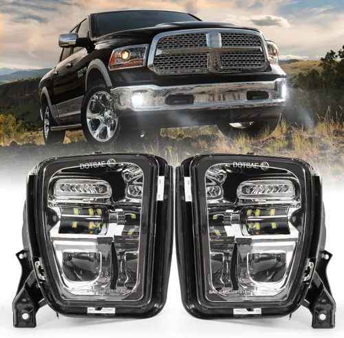 BICYACO Conjunto de luces antiniebla LED con soportes de montaje compatibles con Dodge Ram 1500 2013-2018, Ram 1500 Classic Pickup 2019, lámparas de