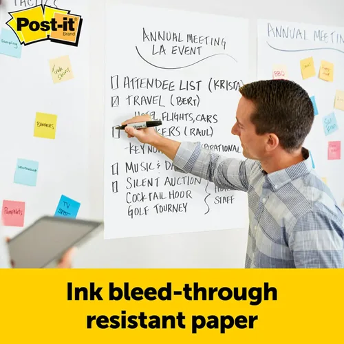 Miniatura 3 de Post-it Esterilla de pared con tiras de comando, 20 x 23 pulgadas, color blanco, 20 hojasesterillas, Blanco Paquete de 2