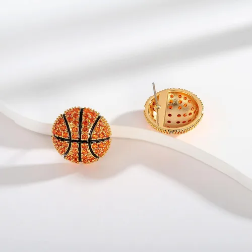 Miniatura 5 de LILIE&WHITE Aretes de pelota de baloncesto, fútbol, béisbol, sóftbol, voleibol, tenis, rugby, aretes deportivos para mujeres, fanáticos del