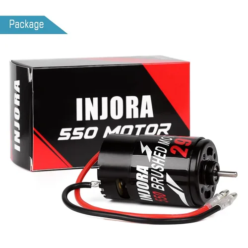 Miniatura 7 de INJORA Motor RC 550 con escobillas impermeable para 1:10 RC Crawler Axial SCX10 AXI03007 JL 90046 TRX4 TRX6 coche RC barco (29T)