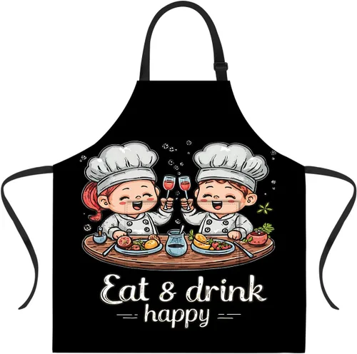 Miniatura 56 de ANNA QUEEN Delantal de Feliz Navidad para mujeres y hombres con bolsillos, delantal de muñeco de nieve, delantal de cocina ajustable para cocinero