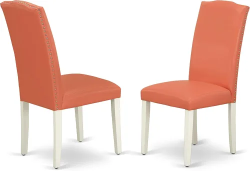 Miniatura 58 de East West Furniture DLEN3-BLK-69 - Juego de muebles de comedor de 3 piezas que contiene una mesa de comedor redonda con gotas y 2 sillas tapizadas