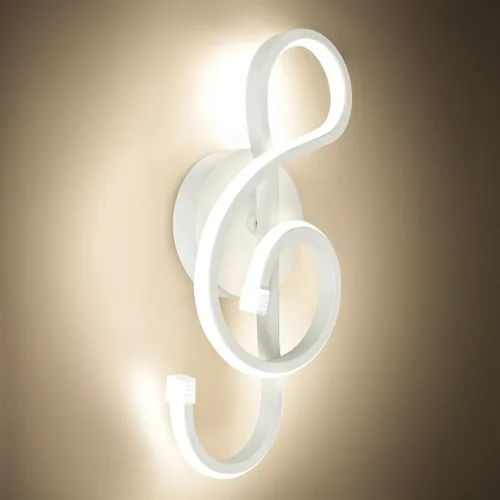 Miniatura 8 de XEYOU Lámpara de pared moderna de 22 W, lámpara de pared LED creativa para interiores, símbolo musical, decoración artística, lámpara de pared