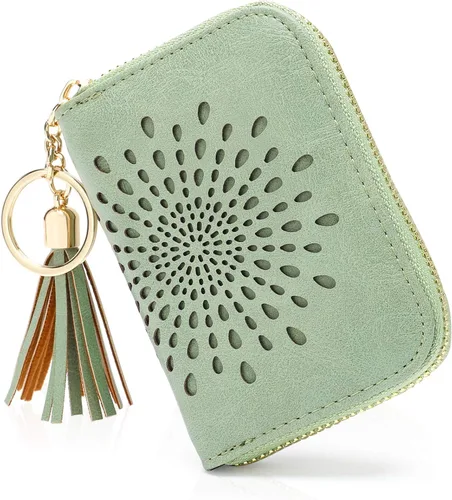 APHISON RFID - Porta tarjeta de crédito con cremallera carteras pequeñas para mujer en cuero estilo girasol para mujer y niña caja de regalo 1927