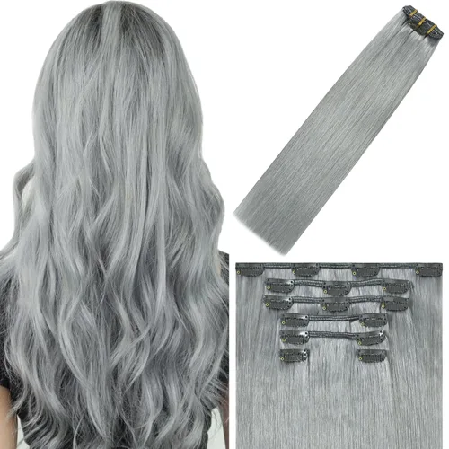 Miniatura 47 de WindTouch - Extensiones de cabello humano Remy con pinzas, color rubio decolorado combinado con balayage, para cabello rubio, 2.47 onzas, N.°