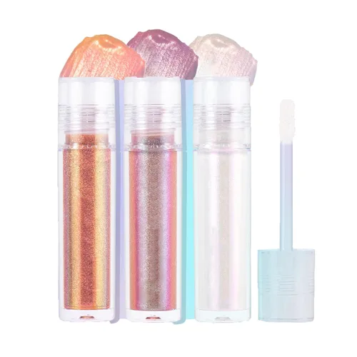 Miniatura 2 de Grospe Sombra de ojos líquida con purpurina, holográfica vibrante que cambia de color, de larga duración, suave cremosa, altamente pigmentada, 01