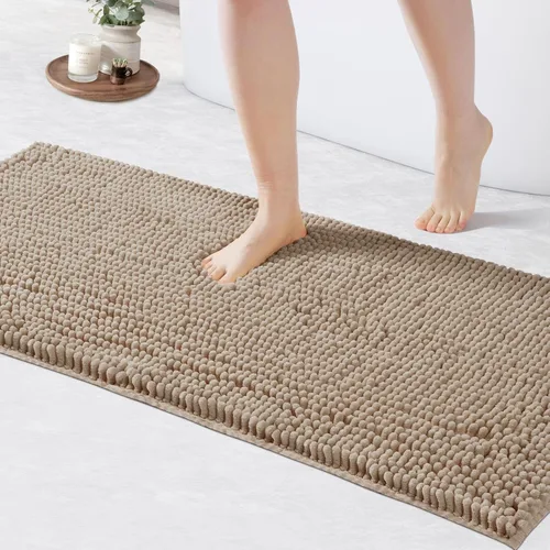Miniatura 25 de FRESHMINT - Alfombras de baño de chenilla, 32"x20", alfombra antideslizante para el piso del baño y la bañera, alfombra de ducha suave y lavable