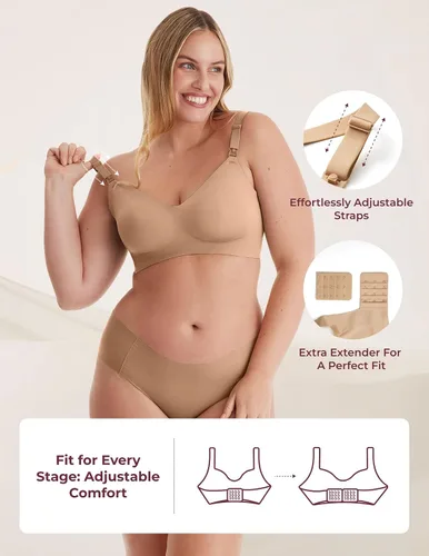 Miniatura 4 de Momcozy YN21 - Brasier de lactancia para lactancia materna, sin costuras, ultra cómodo, forma natural, bralette para dormir durante el embarazo