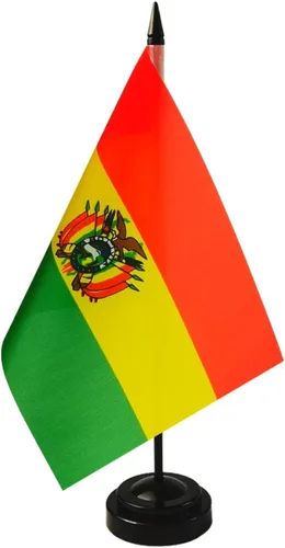Bandera de escritorio de Bolivia de 8 x 5 pulgadas, juego de bandera boliviana, bandera de mesa de Bolivia, bandera de oficina boliviana, decoración