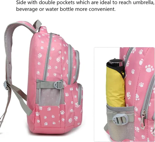Miniatura 5 de goldwheat Mochila para niñas, bolsa de escuela intermedia, ligera, resistente al agua, Negro-a, Mochila escolar