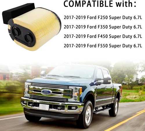Miniatura 2 de GETOPAUTO FA1927 Filtro de aire de motor, Compatible con 2017 2018 2019 Ford F250 F350 F450 F550 Super Duty con motor diésel V8 de 6.7L Powerstroke