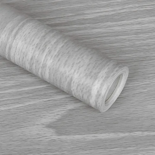 Papel tapiz de madera gris de 17.71 x 236 pulgadas, textura de grano de madera, papel adhesivo para despegar y pegar, papel adhesivo gris claro,