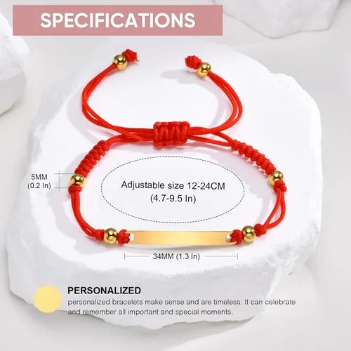 Miniatura 45 de Pulsera de barra para bebé: chapado en oro de 18 quilates, pulsera con placa de identificación personalizada para niños pequeños de mamá, nombre