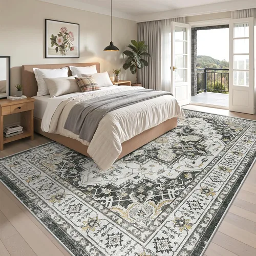 Miniatura 616 de Madane Tapete lavable de 2 x 10 pies para pasillo, cocina, recibidor, clásico, suave, antideslizante para interiores, casa de campo, baño, sala