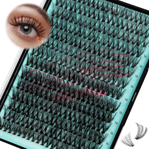 Miniatura 30 de Kit de Extensión de Pestañas, Kit de Racimos de Pestañas DIY 168Pcs con Pegamento de Unión y Sello Impermeable, Removedor de Pestañas para Kit
