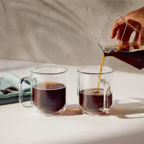 Miniatura 4 de AeroPress Prensa de café original XL, prensa francesa grande todo en uno, cafetera manual estilo pour-over y espresso, preparación de 2 min para Gris