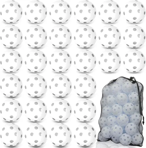 Miniatura 16 de Coopay Paquete de 18/36 pelotas de práctica de béisbol, bolas de entrenamiento de plástico, bolas de softball huecas ligeras para golpe