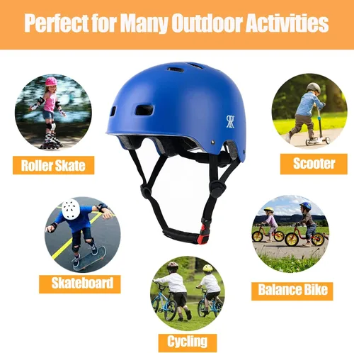 Miniatura 7 de Casco de bicicleta para jóvenes y niños, casco de bicicleta y patineta para edades 5-8-10-12-14 años niños y niñas adolescentes, ajustable y Azul