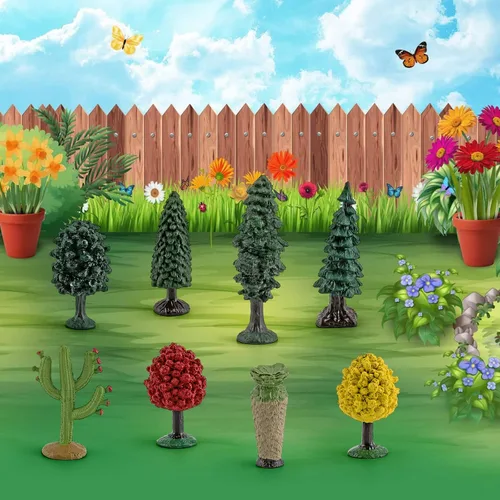 Miniatura 8 de Juguetes realistas de árboles de plástico para niños, juguetes sensoriales para niños, juguetes de aprendizaje, figuras de comida realistas