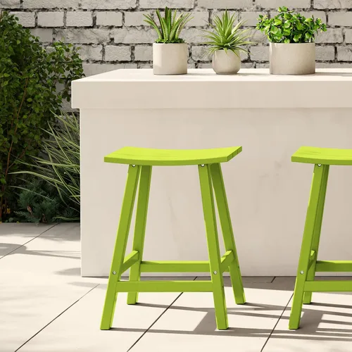 Miniatura 44 de WestinTrends Malibu - Juego de 2 taburetes para sillín para exteriores/patio, 24 alturas, color rojo
