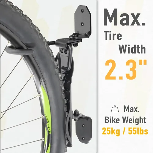 Miniatura 3 de BikeHand Swivel Bicycle Wall Hanger - Vertical Hook Wall Mount Holder - Indoor Garage Storage Bicycle Rack for MTB & Road Bikes - Max. Tire Width