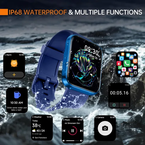 Miniatura 7 de Reloj inteligente aeac para hombres y mujeres, con Alexa incorporada y llamada Bluetooth estable, con monitor de frecuencia cardíaca/SpO2/sueño, 100