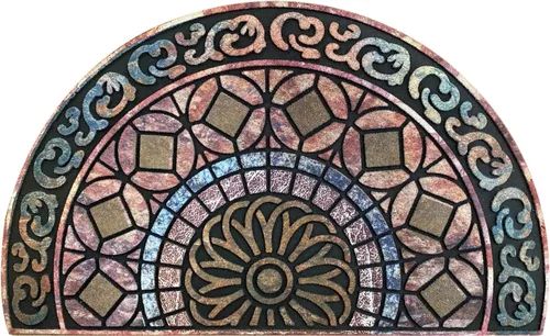 Miniatura 17 de Tapete medio redondo de 18 x 30 pulgadas, antideslizante, de goma duradera, de perfil bajo, resistente, fácil de limpiar, decoración de entrada