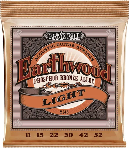 Miniatura 7 de Ernie Ball Earthwood P03543 - Cuerdas para guitarra acústica personalizadas de bronce fosforoso medio, paquete de 3, calibre 12.5-56