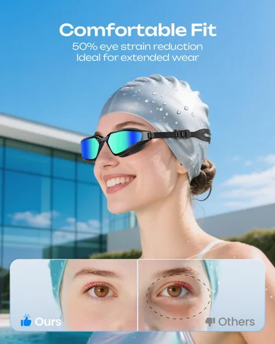 Miniatura 2 de OLANRUN Swim Goggles Adult Swimming Goggles No Leaking Full Protection Anti Fog UV Clear Vision for Men Women Teenagers Pool