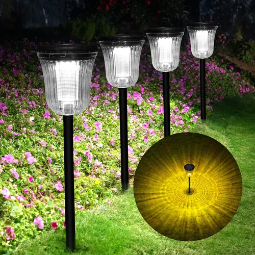 Miniatura 10 de Luces solares para caminos al aire libre, luces solares para exteriores, impermeables, IP65, 200 lúmenes, luces solares de encendido/apagado