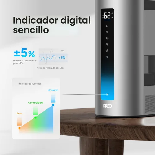 Miniatura 4 de Dreo - Humidificador de 6L para dormitorio, vapor cálido y frío inteligente para habitación grande, tiempo de funcionamiento silencioso de 60 horas