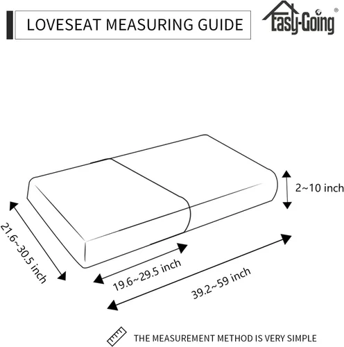 Miniatura 3 de Easy-Going - Funda de cojín elástica individual para sofá biplaza, sillón, funda de cojín protectora, suave, flexible con parte inferior elástica