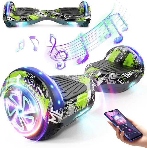Miniatura 16 de LIEAGLE Hoverboard - Patineta autoequilibrante de 16.5 cm, 6.5 pulgadas, con ruedas Bluetooth, luces LED, para niños y adultos A01-blanco