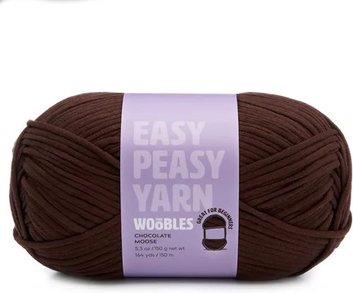 Miniatura 10 de Woobles Easy Peasy Hilo para Principiantes - Hilo de Ganchillo y Tejer - Mediano #4 Worsted - Mezcla de Algodón-Nailon Vamos a Ketchup Pronto