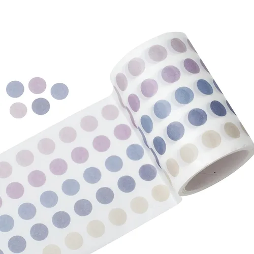 Miniatura 15 de YUBBAEX Morandi Cinta Washi de Puntos de 5/16" Pegatinas Redondas 1250 Puntos Adhesivos para Bullet Journal Planificador Scrapbooking 2 3/8" x 10