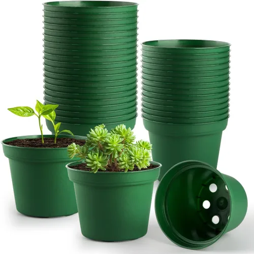Miniatura 7 de RooTrimmer Paquete de 160 macetas negras de 3 pulgadas, plántulas de plástico, iniciador de semillas, macetas de germinación con drenaje