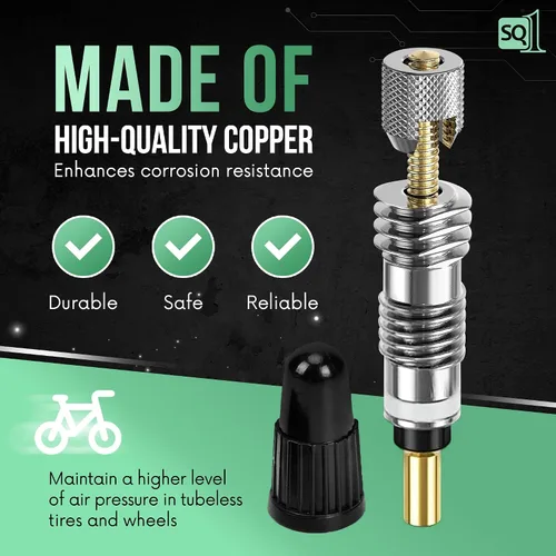 Miniatura 5 de Square1 Presta Kit de núcleo de válvula -10 núcleos de válvula Presta universalmente compatibles, 1 herramienta de extracción de núcleo de válvula