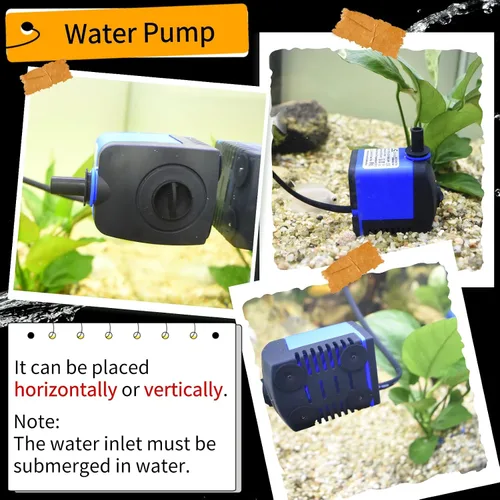 Miniatura 6 de Conquerall CHA-450 140GPH 550L/H AC 110V Bomba sumergible 8W para peceras, características de agua, estanques, acuarios, fuentes, estatuas, fuentes