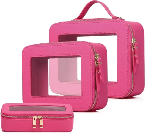 Miniatura 40 de Pinkmik Pequeña bolsa de maquillaje transparente, mini estuche para cosméticos, bolsa de aseo impermeable con cremallera, organizador de bolsos